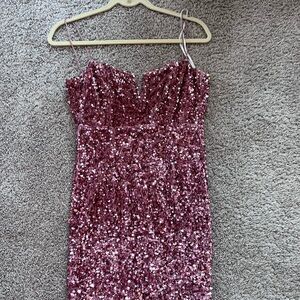 pink sequin hello molly dress size xs